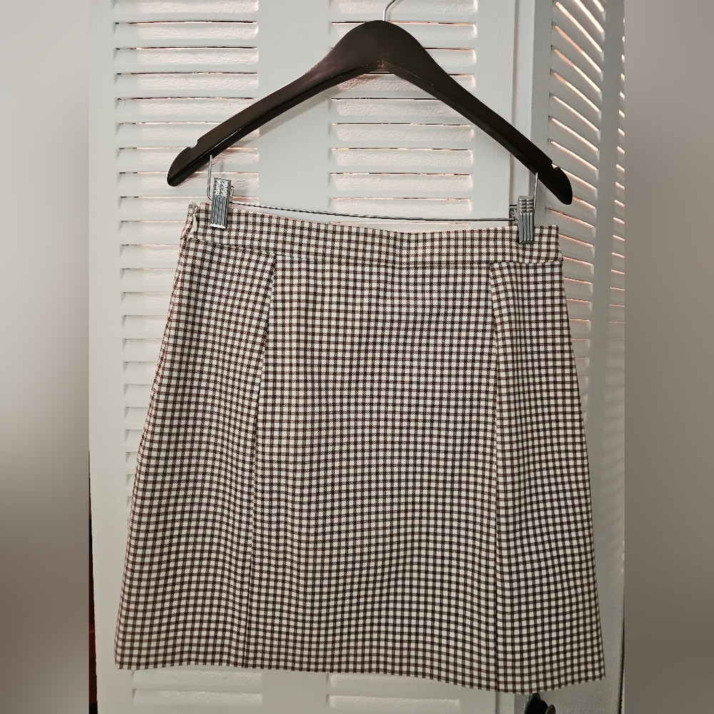 NWT, Theory, Size 8, Brown, Burnt Orange and White Skirt
